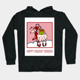 Happy goat sending you a wish for a joyful holiday season. Christmas Greetings. Hoodie